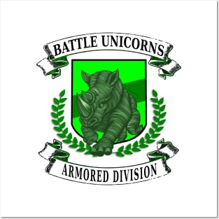 Battle Unicorn Armored Division - Charging Rhino Emblem Posters and Art